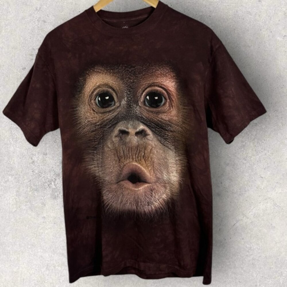 The Mountain Monkey Face Brown T-Shirt Size Medium Short Sleeve Crew Neck Tee M - Picture 6 of 10